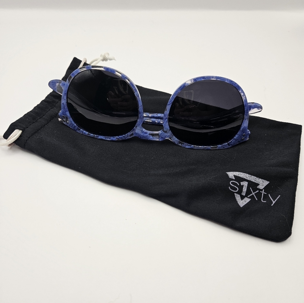 SIXTY ONE Vieques Polarized Sunglasses - Blue Tortoise/Black - Picture 2 of 5